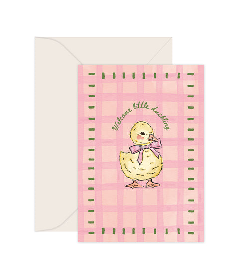 Welcome Little Duckling Pink - Greeting Card