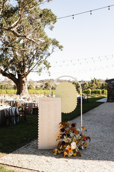 HIRE White Arch Signage Stand