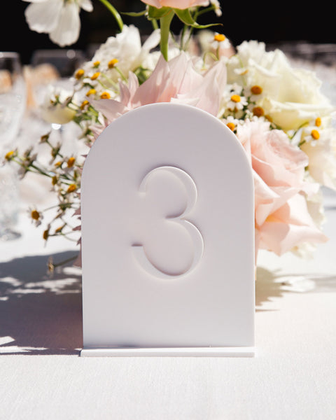 HIRE White Arch Table Numbers