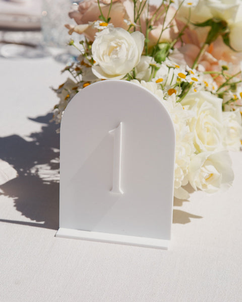 HIRE White Arch Table Numbers