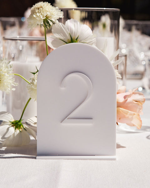 HIRE White Arch Table Numbers