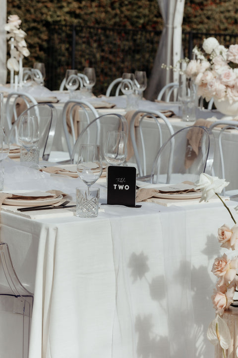 Luxe wedding table number at Vaucluse Estate