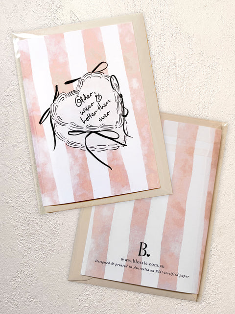 Cake 'Older, wiser & hotter than ever' - Greeting Card