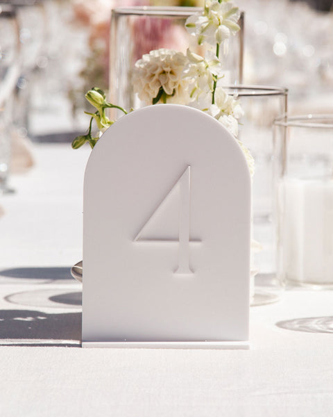 HIRE White Arch Table Numbers