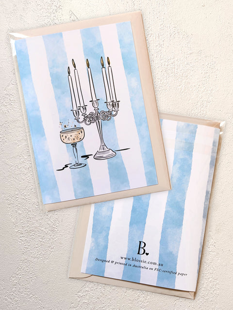 Champagne at Candlelight - Greeting Card