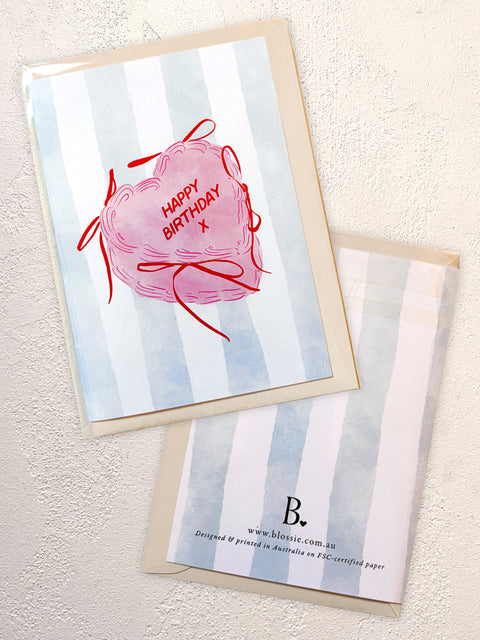 Cake 'Happy Birthday x'  - Greeting Card